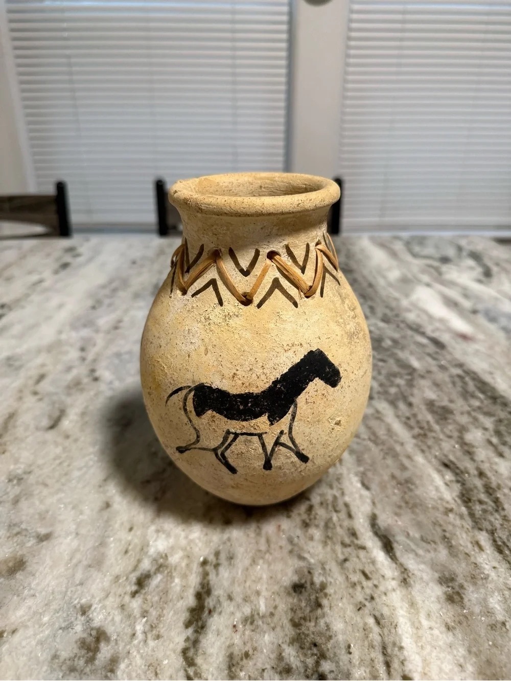 Handcrafted Tan Ceramic Horse Accent Vase